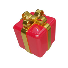 red gift box 3d render