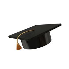 graduation cap and diploma 3d render