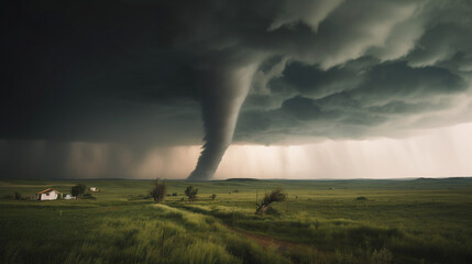 Obraz na płótnie Canvas massive tornado, ai generated