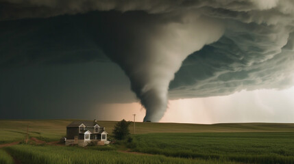 Fototapeta na wymiar massive tornado, ai generated