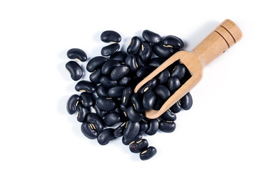 Black kidney bean, Black Turtle Beans with wooden spoon