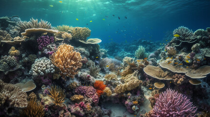 Naklejka na ściany i meble massiv coral reef, ai generated