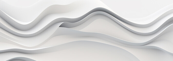 abstract 3d white waves background. Generative Ai