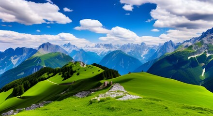 Mountain Landscape Portrait of the Alps