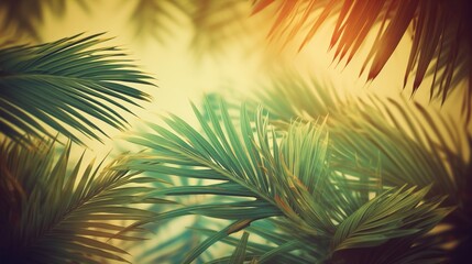 Generative AI surrounded by palm leaves and sky