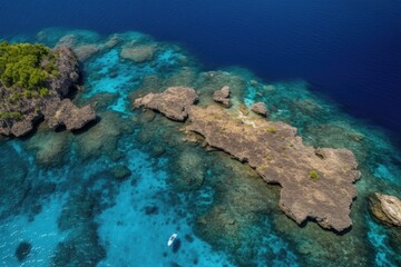 Fototapeta na wymiar an aerial view of a vibrant and diverse coral reef ecosystem in the clear blue ocean. Generative AI