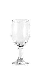 Empty wine glass on white background