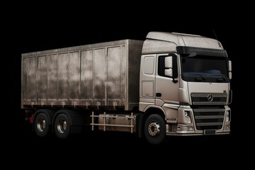 A transparent background image of a cargo truck used for transportation. Generative AI