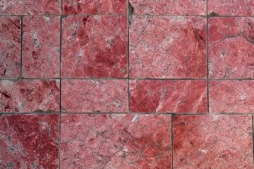 Obraz premium detailed view of a vibrant red marble floor. Generative AI