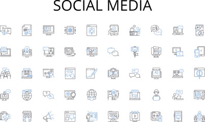 Social media line icons collection. Freelance, Contractor, Self-employed, Independent, Consultant, Entrepreneur, Professional vector and linear illustration. Specialist,Expert,Skilled outline signs