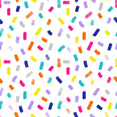 Multicolor Party Confetti Vector Seamless Background Pattern