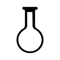 Empty laboratory round bottom flask vector icon. Laboratory flask icon. Empty glass flask vector illustration