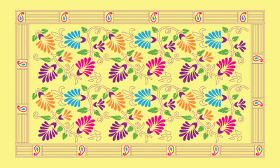 colorful flowers and beautiful leaves background vector