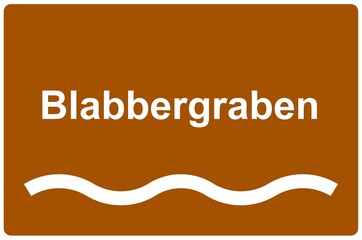 Illustration eines Flussnamenschildes des Flusses 