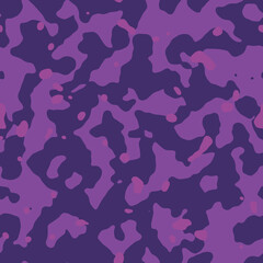 Monochrome organic abstract seamless pattern, violet  camouflage, spotted background.