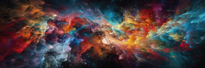 Obraz na płótnie Canvas An Image Of An Abstract, Multicolored Nebula Background. Generative AI