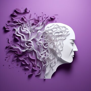 Arte de papel, enfermedad alzheimer, dia internacional del alzheimer. Generado con IA.