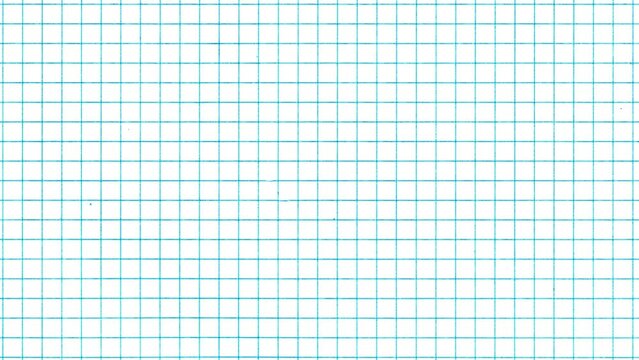 Exercise book grid bigger natural scan shakong blue on white. Crazy doodle grunge pulsing stop motion blank background good for titles, intro, school, background, etc...