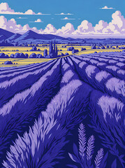 France Lavender fields landscape. AI generated illustration