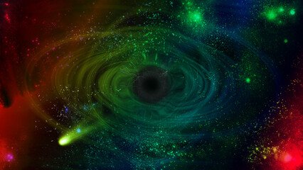 A black hole in deep space 