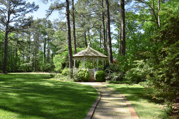 Gazebo in Cape Fear Botanical Garden, Fayetteville, North Carolina, USA