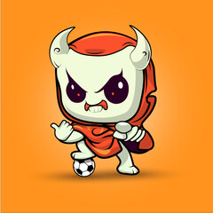 cartoon devil soccer vector asset resource