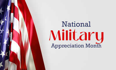 Military Appreciation Month (NMAM) is celebrated every year in May and is a declaration that encourages U.S. citizens to observe the month in a symbol of unity. 3D Rendering
