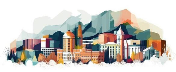 Illustration of the city of Almaty