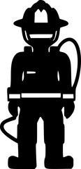 Firefighter - Minimalist and Flat Logo - Vector illustration