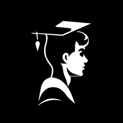 Graduate | Black and White Vector illustration
