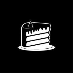 Cake | Black and White Vector illustration
