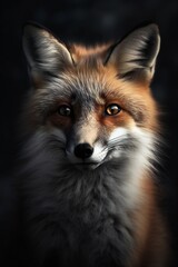 Fototapeta premium AI generated portrait picture of a red fox