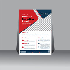Corporate business A4 flyer vector template design for a digital marketing company.