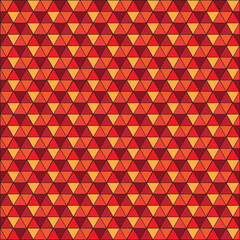 Red abstract mosaic triangle tile pattern background - modern polygon vector graphic design from regular triangles.