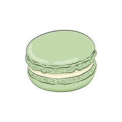 Macaroon illustration, fashionable, linear style