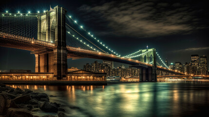 Brooklyn bridge. Breathtaking travel destination place. Generative AI