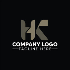 HK KH Letter Logo Alphabet Design Template Vector