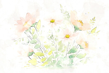 Obraz na płótnie Canvas Beautiful watercolor floral wedding illustration