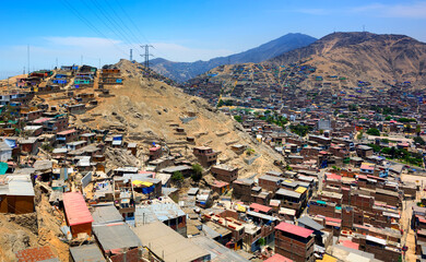 The slums area in Lima city, Peru