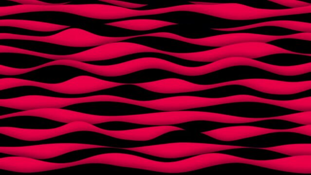 Waves cartoon black and red abstract background animation. Good for intro, titles, opener, presentation, etc... Seamless loop. Nice hell pattern for business or other.