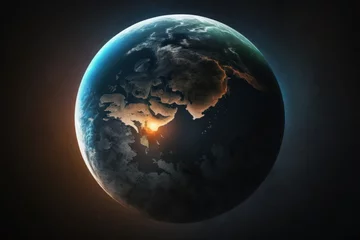 Photo sur Plexiglas Pleine Lune arbre earth in space, generative ai