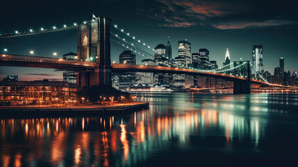 Obraz na płótnie Canvas Brooklyn bridge. Breathtaking travel destination place. Generative AI
