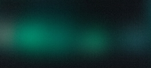 Obraz premium Dark green blue grainy gradient background, black backdrop, noise texture effect,webpage header, wide banner size