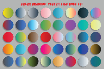 Vector vibrant colorful gradient big swatches set 