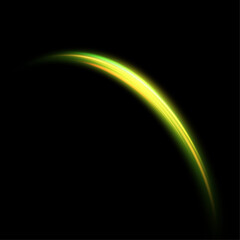 Green light swirl, shimmering stripes flash with brightness.