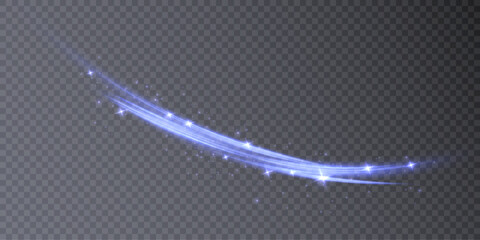 Light whirlwind of light energy. Curve neon line light effect. Glowing blue bright curved lines for gaming industry advertising web design. © Valeriia