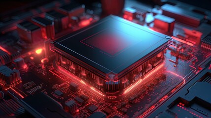 Obraz premium 3d rendering of abstract technology concept background. Futuristic circuit board.Generative Ai