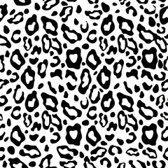 Seamless Black leopard texture pattern, Vector Black and white Cheetah print pattern animal skin abstract seamless
