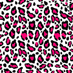 Seamless Pink leopard texture pattern, Vector Pink Cheetah print pattern animal skin abstract seamless
