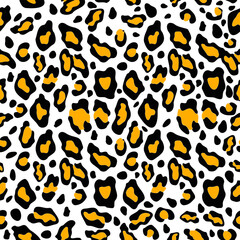 Seamless Orange leopard texture pattern, Vector Orange Cheetah print pattern animal skin abstract seamless